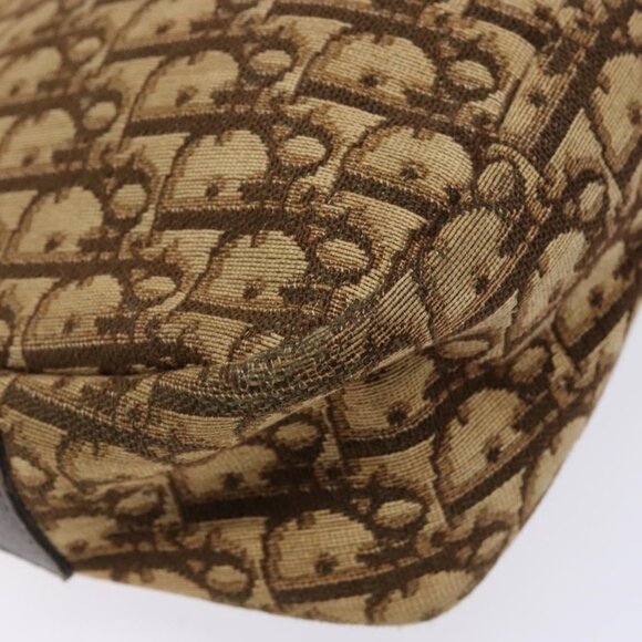 Authentic Christian Dior Trotter Canvas Shoulder Bag Brown Gold - Picture 6 of 16